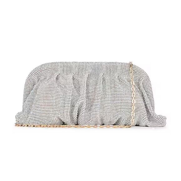 8 Other Reasons Rhinestone Clutch Silver shoulder evening bag purse Revolve - Picture 1 of 16